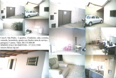 Casa 2 quartos, garagem para 3 carros,