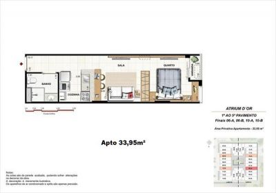 LANÇAMENTO APTO 33,95m² DE 1 QTO NO NOROESTE !