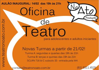 Cursos de Teatro e Dança NO ATO - Produções