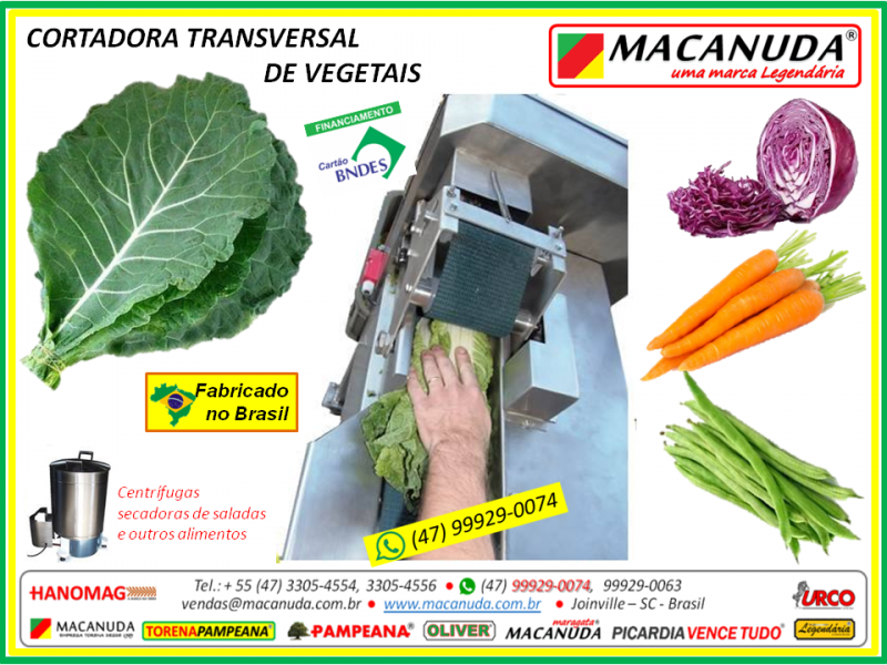 Máquina Profissional de Cortar Vagem Verde Marca MACANUDA