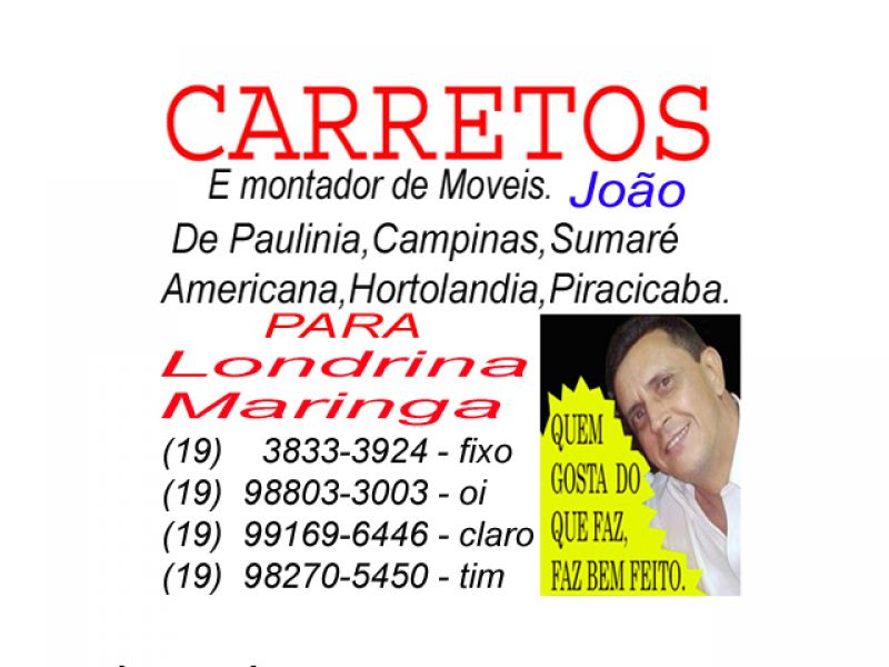 Carretos em Campinas.