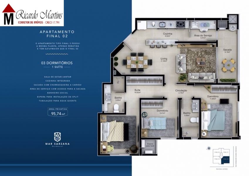 Mar Sarzana Laguna Mar Grosso apartamento a venda