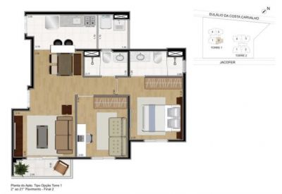 Apto 2 dorm (1suite) - Freguesia do Ó