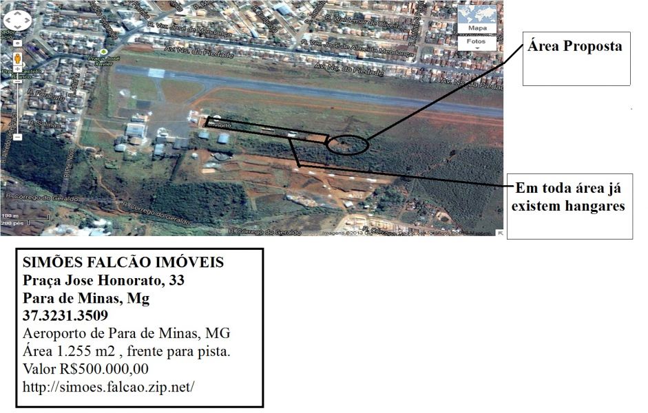 Area para construção de hangar aeroporto de Para de Minas, Mg