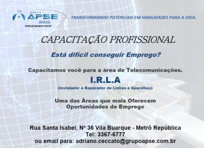 Curso de IRLA (Instalador e Reparador de Linhas e Aparelhos) 