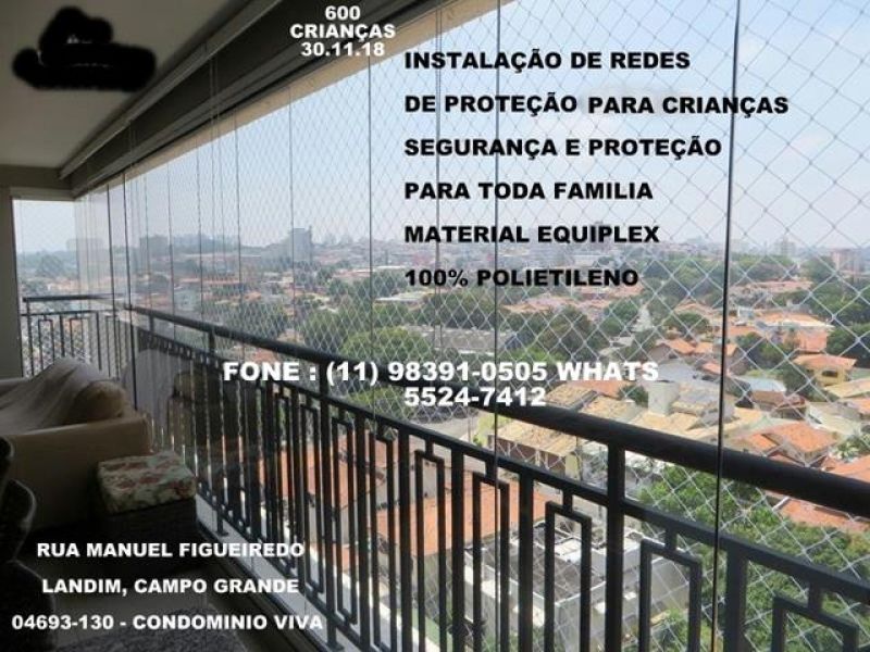 Telas de Proteção no Campo Grande, Rua Manuel Figueiredo Landim, (11) 98391-0505 zap 