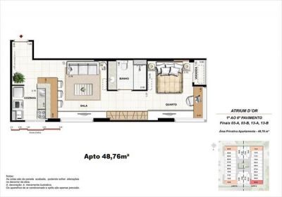 LANÇAMENTO APTO  DE 1 QTO 48,76m² NO NOROESTE !
