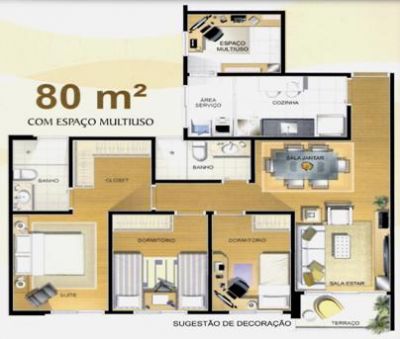 APTOS 3 DORMS. 80 M² NO JD. FLORESTA POR 268 MIL EM S. ANDRE