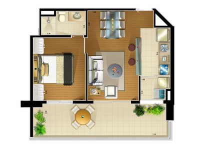 Vendo Apto no MANDARIN / 52m² / 1 vaga / Mobiliado