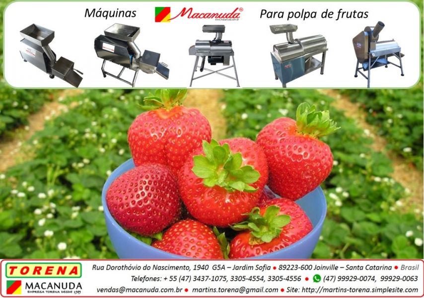 Polpa de Morango, Máquina Despolpadeira da Marca Macanuda