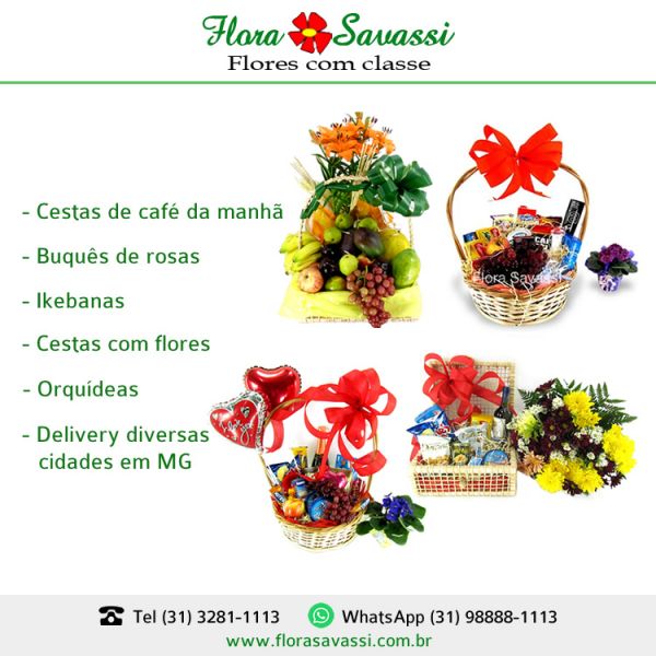 Floricultura BH flores cesta de café bairros centro sul em BH