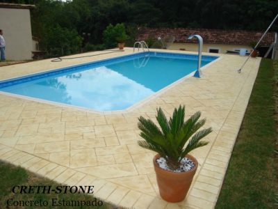 Piso em concreto estampado creth-stone