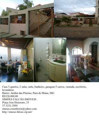 casa em para de minas, 3 quartos