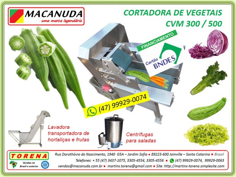 Máquina industrial Macanuda para fatiar hortaliças