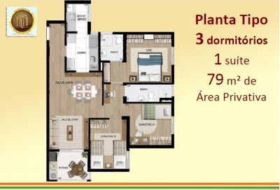 Apartamento de 2 e 3 Dormitorio