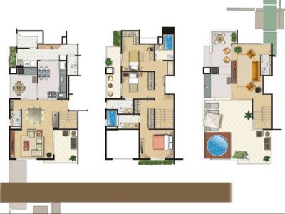  Double Deck residencial tower Duplex de 154 e 161 m² e Triplex de 235 e 245 m²