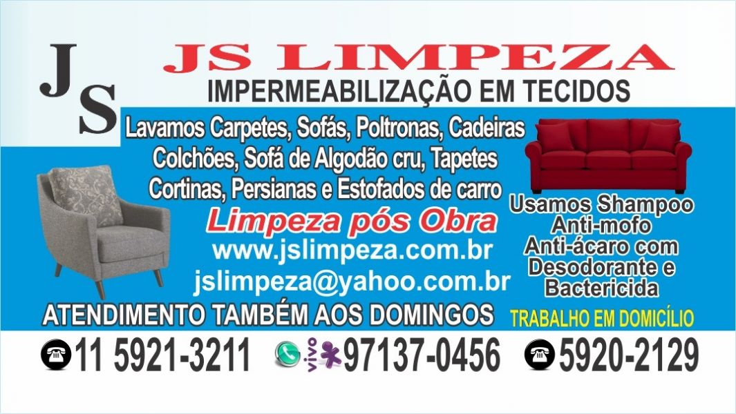 Lavagem, de sofás. cadeiras .poltrona,tapetes ,cortinas e Limpeza pós Obra