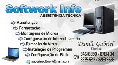 Serviços de Informática - Manutenção,conserto,formatação A domicilio.
