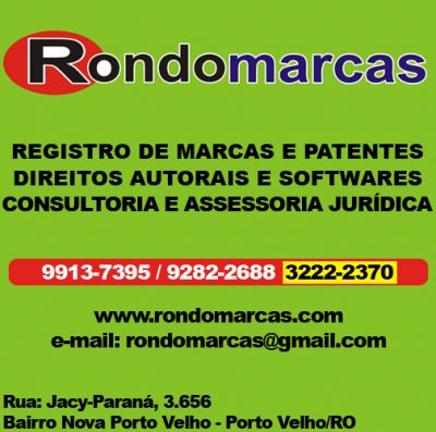 ESCRITÓRIO RONDOMARCAS - REGISTROS DE MARCAS, PATENTES E DIREITOS AUTORAIS