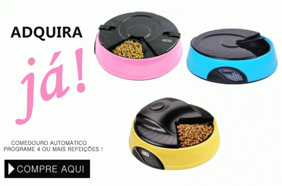 Alimentador Automático - Programe de 4 a 6 Refeições Diárias 