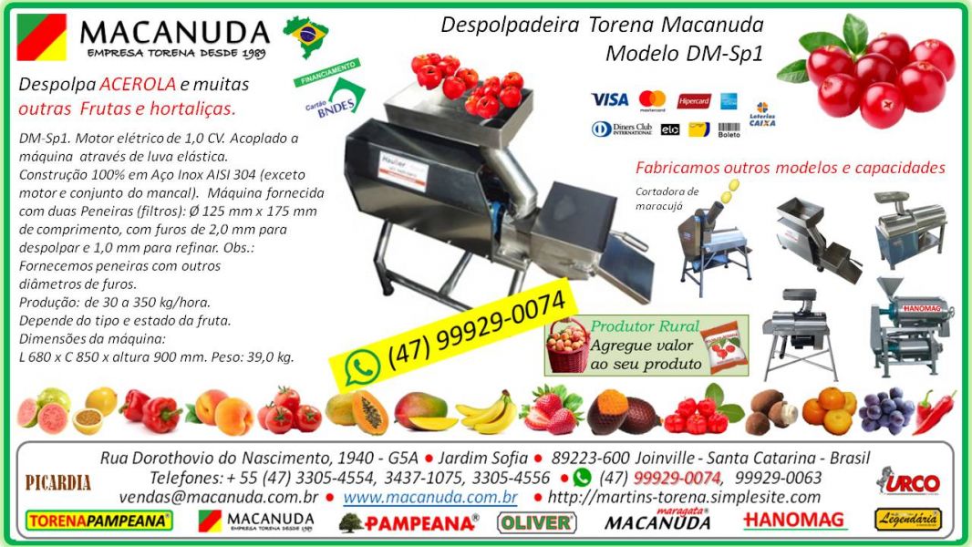 Despolpar Acerola Máquina Profissional marca MACANUDA