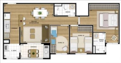 APARTAMENTO 72 a 197m² 3 a 4 dorms (1 suíte) 2 vagas 
