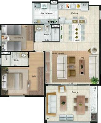 Apto novo 3 doms - 94m² no miolo do Ipiranga