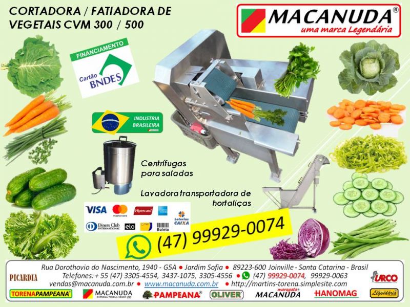Cortador Industrial de Legumes em Fatias marca MACANUDA