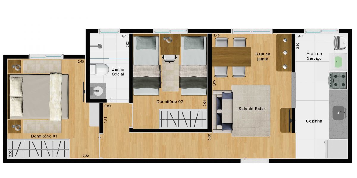 2 dorms 42m² - 3 dorms 50m² Vila Ana - Mauá SP