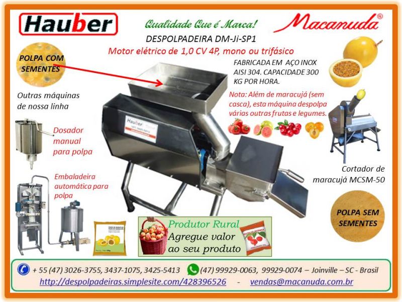 Despolpadeira de maracujá com cortador Macanuda