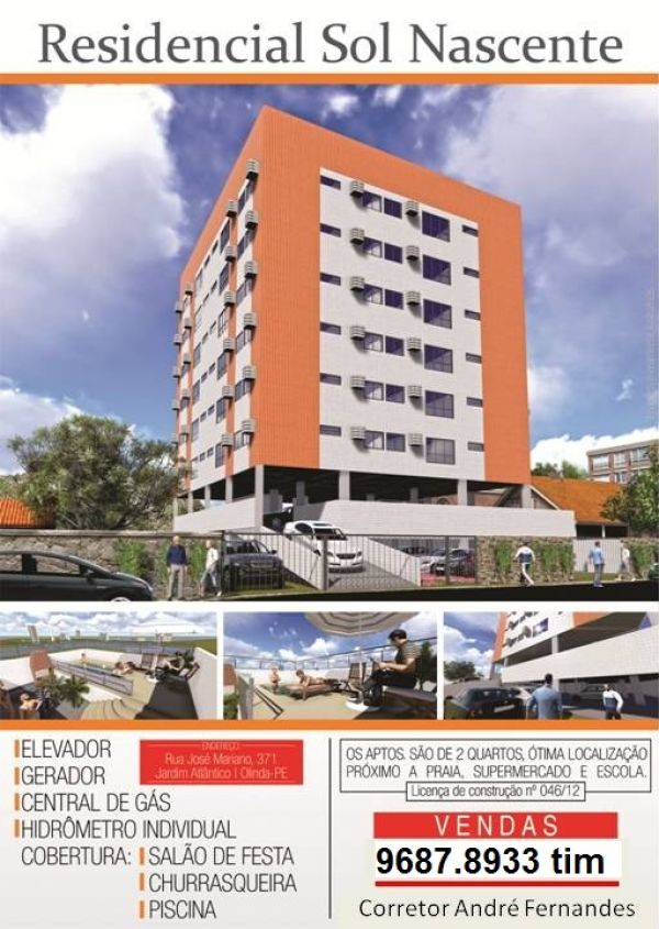 Apartamento 2 quartos Edf. Sol Nascente piscina salão de festa em jardim atlântico