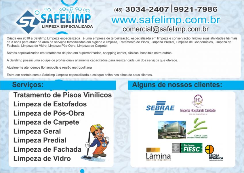 Limpeza pos obra em florianopolis e com a safelimp