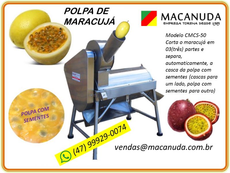Máquina para separar polpa da casca do maracujá marca Macanuda