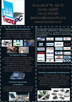 Conserto e Manutenção de Notebook/PC/Impressora e Componentes