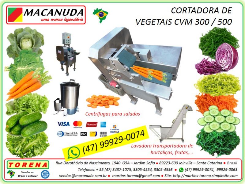 Máquina para processamento de frutas e hortaliças, marca Macanuda