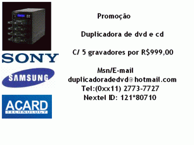 Duplicadora de dvd e cd (11) 2773-7727