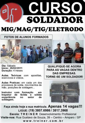 Curso Soldador Mig/Mag/Eletrodo/Tig