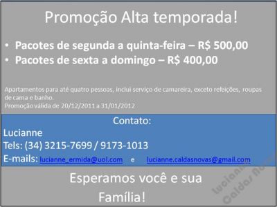 Apartamentos para temporada em Caldas Novas