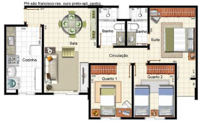 Apto de 3 quartos no Gama