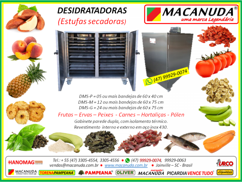 Desidratadoras Industriais de Alimentos Vendas pra todo o BRASIL