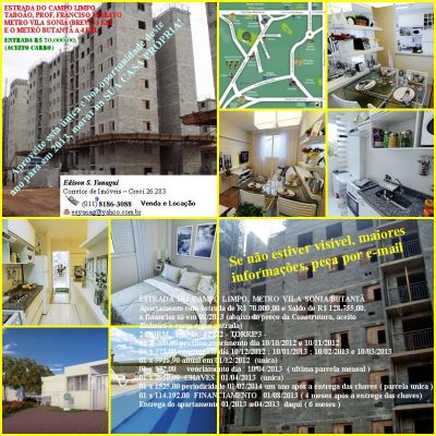 Vendo Apto. de 2 dormitórios, em Campo Limpo (04/2013)