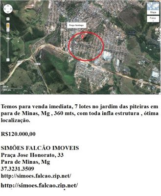 lotes em para de minas,mg prontos para construir 