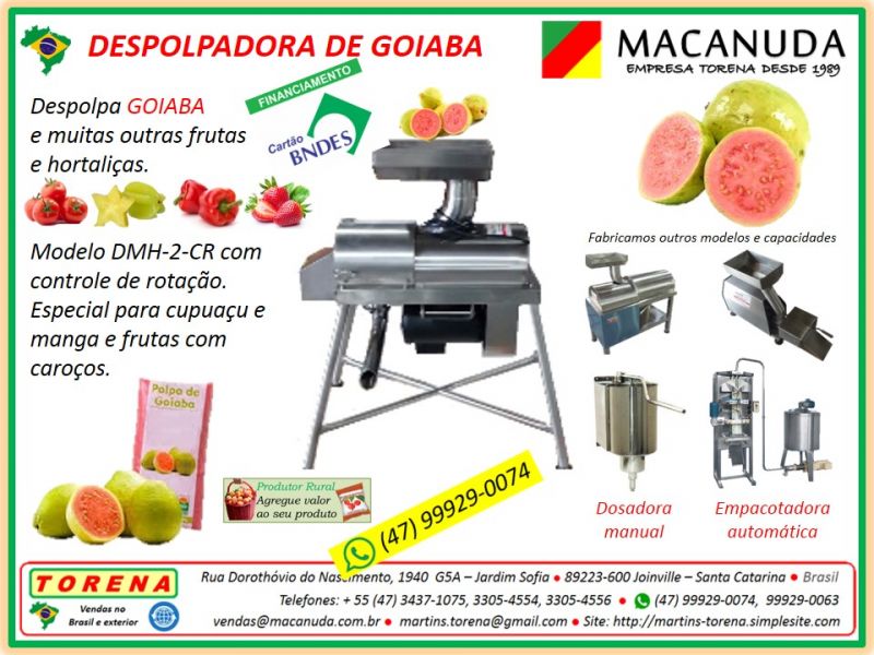 Polpa de Goiaba, Despolpadoras Profissionais Macanuda