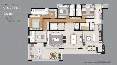 Vendo apto no INSIDE PARK / PERDIZES / 222m² / 4suites e 4 vagas