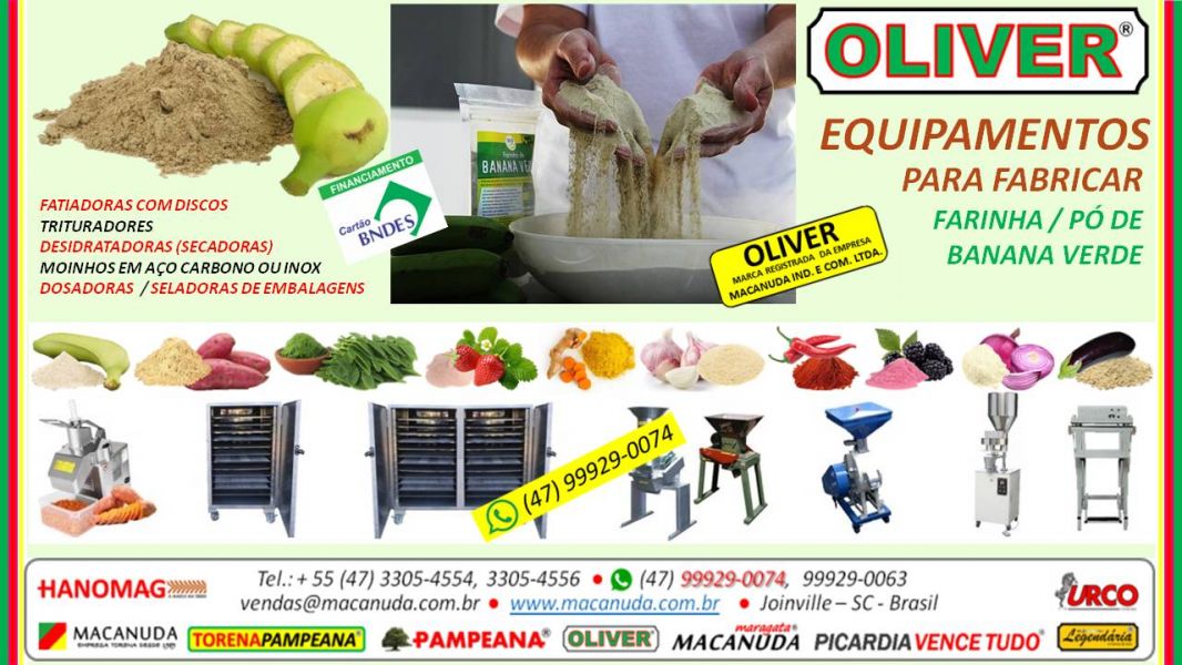 Produção de farinha de banana verde máquinas Oliver