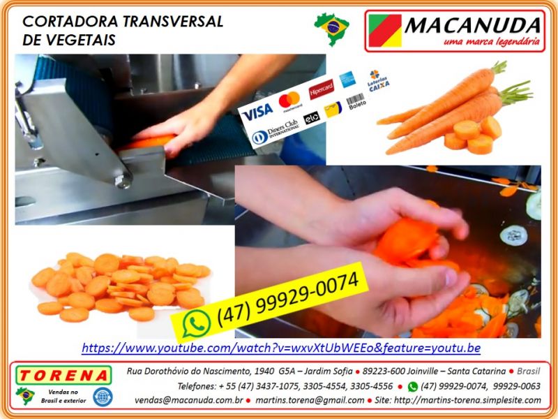 Macanuda, a marca da máquina industrial de fatiar cenoura