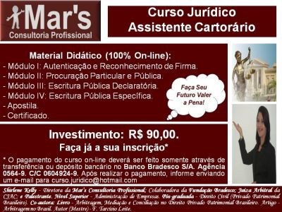 Trabalhe em Cartório - Assistente Cartorário (100% On-line)