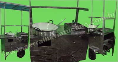 Carrinho de Pastel com suporte para Botijão e toldo 