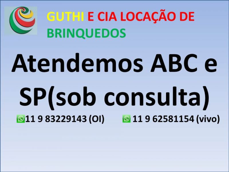 Brinquedos para festas infantil a domicilio em Santo André SP e Região