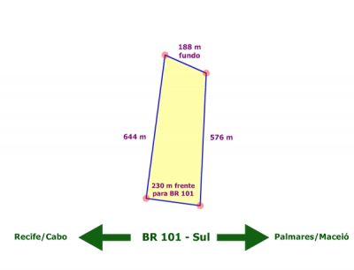 Terreno 12 hectares na BR 101 ao Sul do município do Cabo
